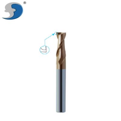 China Metal Machining 35 Degree Bezel Two Flutes Straight Shank Solid Carbide End Mills High Hardness Steel Processing for sale