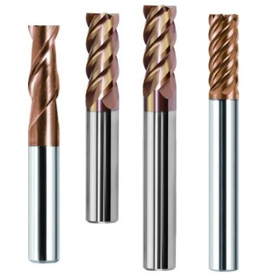 China Metal Machining 35 Degree Straight Shank Solid Carbide Steel Flat Curing End Mill High Hardness Bezel Two Flutes for sale