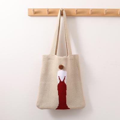 China Tote Children's Trend Casual Knitted Women's Shoulder Bag Beach Woolen Portable Hold Bag Custom Key Mobile Factory Wallet Bag for sale