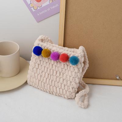 China Decorate Snacks With Photos Factory Custom Knit Bag Kids Fashion Cross - Body Bag Baby Photo Decorated Cute Handmade Snacks Shoulder Bag for sale