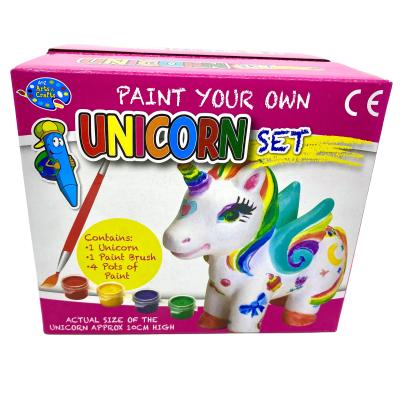 China New style hot sale manufacturing educational diy painting ceramic unicorn toys for children 15.3*13.4*5.5(cm) for sale