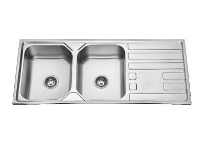 China Without faucet one panel with double bowl 120*50cm for sale