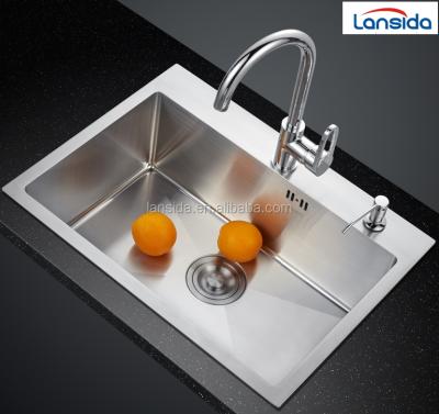 China Without Faucet Thick Panel Handmade Single Bowl Kitchen Sinks 6045 (24*18Inch) for sale