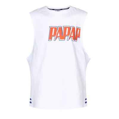 China Original Tomatopapa three-dimensional anti-pilling dad color contrast printed vest men's brand fitness top for sale