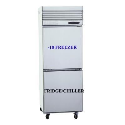 China Double-temperature Redbowl 470L Stainless Steel Refrigerator Commercia Double Door Fridge for sale