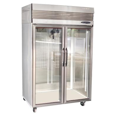 China Single-temperature Redbowl 900 liter stainless steel commercial glass door refrigertors market heated shop refrigerator for sale