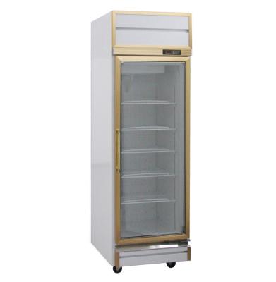 China Redbowl Paint One Door Single-temperature Mini Shop Display White Glass Upright Beverage Refrigerator Commercial Refrigerator for sale