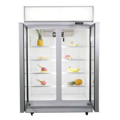 China Redbowl Aroc LD-1260 Two COMPRESSOR Glass Display Refrigerator Upright Household Refrigerator For Beverage Cake And Drinks for sale