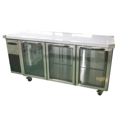 China Single-temperature Redbowl 460L 1800mm heated glass door bar cafe undercounter fridge for sale