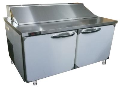 China Fast Food Chain Redbowl Stainless Steel Salad Counter Counter Fridge Commercial Kitchen Equipment for sale