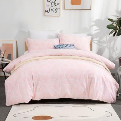 China Wholesale Anti-static Pink Duvet Cover Sets Polyester Duvet Cover Bedding Set King Size Comforter Cover for sale