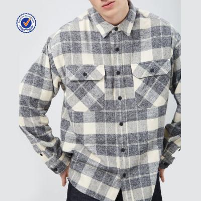 China Anti-pilling YL OEM hot sale men's plaid flannel shirt custom your design or logo for sale