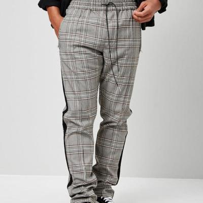 China Wholesale Anti Pilling Anti Pilling Apparels Slim Fit Design Plaid TrackJoggers With Stripes Trackers Men for sale