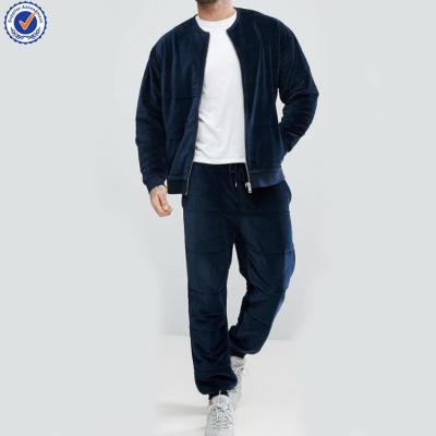 China Fashion YL Antibacterial Antibacterial Velvet OEM Blank Men's Tracksuit No Hood Bomber / Skinny Joggers for sale