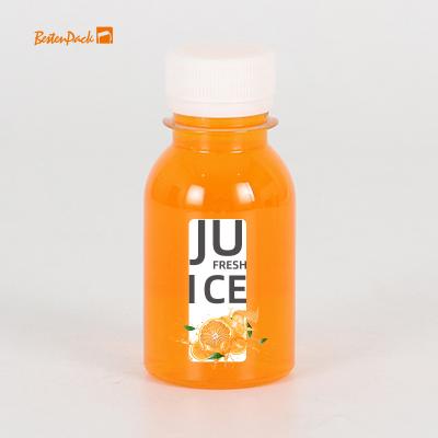 China Small Moq Wholesale Price Juice Beverage Colorful Pet Juice Plastic Bottle Small Body Clear Plastic Bpa Free PET for sale