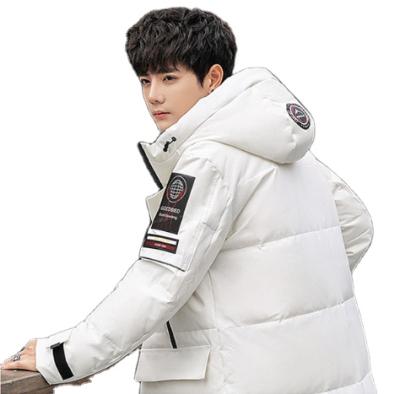 China Mid Length Men's Anti-wrinkle Anti-Wrinkle Down Jacket Thick Warm White Duck Down Jacket Hooded Down Jacket for sale