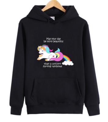 China AliExpress Autumn And Winter Color Unicorn Print Breathable Hooded Loose Long Sleeve Sweater New for sale