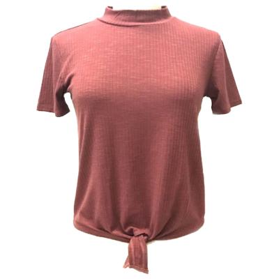 China New Arrival Anti-Pilling Latest Design Ladies Set In Short Sleeve Mock Neck Top for sale