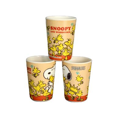 China Bulk Appearance Animation Print Sustainable Bamboo Fiber Cup Disposable Bamboo Fiber Cups for sale