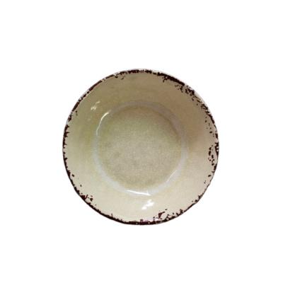 China Rust Decorative Pattern Disposable Design On Bowl Mouth Modern Solid Color Mixing Bowl Khaki Melamine Bowl for sale