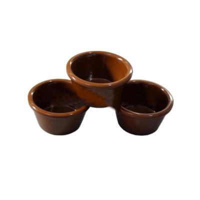 China Disposable Restaurant Fast Food Soup Bowl Chocolate Melamine Disposable Bowl Organic Ecology Packaging for sale