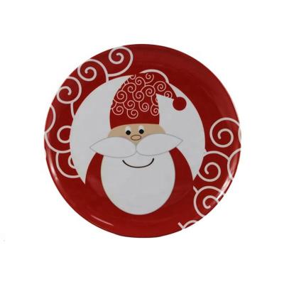 China Cheap Disposable Melamine Christmas Dish Snowman Dessert Dishes for sale