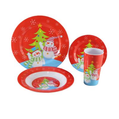 China Christmas Melamine Dinner Set Disposable Cheap Plastic Tableware for sale