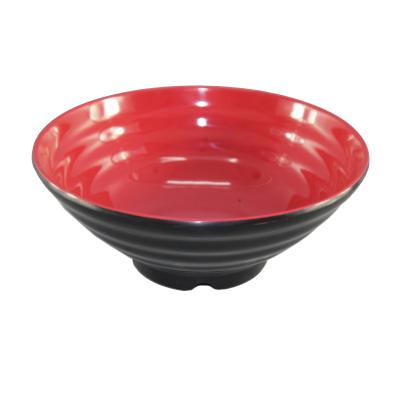 China Disposable Black And Red Melamine Round Bowl Noodle Bowls for sale