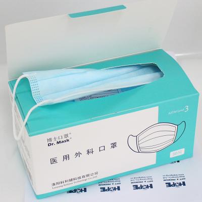 China Adult ASTM LEVEL 3 Nelson BFE 99.9 Test Report Disposable Surgical Mask Mascarillas for sale