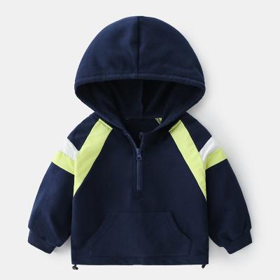 China Wholesale Casual Baby Sweatshirt Kids Boys Girls Patchwork Hoodies Kids Sheath Long Zipper Boys Hoodie Kids Sweatshirts for sale