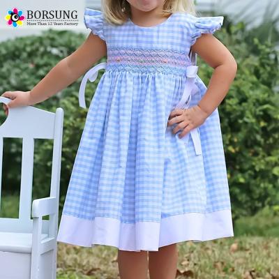 China 100% Breathable Cotton Smock Sleeveless Girls Dresses Boutique Outfits for sale