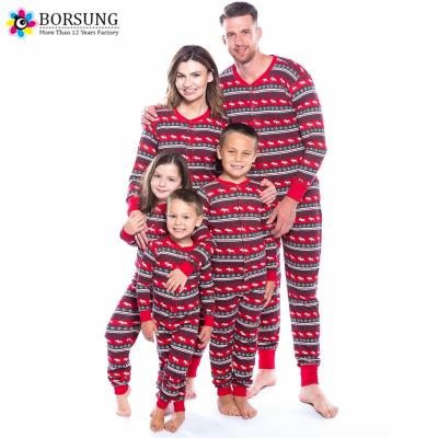 China QUICK DRY Family Pajamas Long Sleeve Cotton Stripe Christmas Clothing Men Long Pants Women Sets Parent-child Clothing for sale