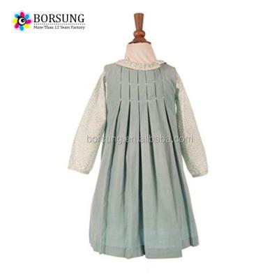 China Breathable kids Europe dresses designs old printd blouse with fashion ruffle dress for girls dress sets for sale