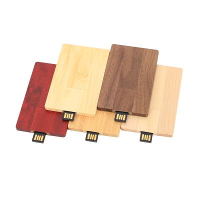 China Advertising 8GB Pendrive 16GB Wooden Business Card Wooden USB 2.0 Popular Gift Full Color Printing Credit Card USB Flash Drive for sale