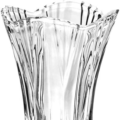 China Beautiful Europe Traditional Style Vintage Flower Vase Glass Phoenix Tail Shape Thickened Crystal Glass for Home Wedding Decor or Gift for sale