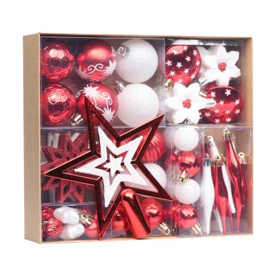 China As Photo Discount Ball Set Multi-size 70PCS L-Hot Selling Christmas Tree Ornaments Christmas Ball Gift Set for sale