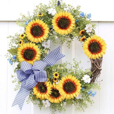 China 16Pcs Large Artificial Silk Sunflower Yellow Silk Arrangements Bulk Wedding Party Crafts Accessories DIY Decorations for sale