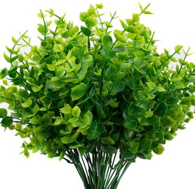 China eco-friendly artificial decorative plastic greenery with eucalyptus leaves for flower arrangement wedding party decor for sale