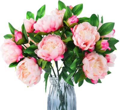 China Silk Peony Floral Plants Artificial Flower Bouquet For Garden Wedding Party Decor Decoration C050 for sale