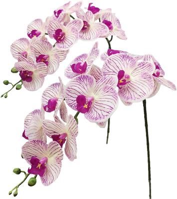 China Eco-Friendly Orchid Stems Latex Flowers Artificial Phalaenopsis Branches 9 Tall Petals 38 Inch 2pcs for sale