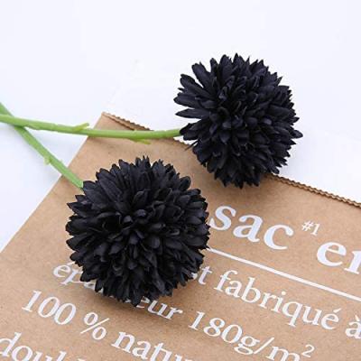 China Black Silk Plastic Hydrangea 6 Heads Artificial Flowers Bridal Wedding Bouquet For Garden Party Wedding Decoration C006 for sale