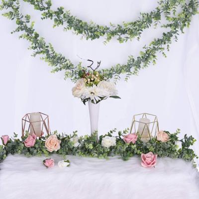 China Wholesale Home Eucalyptus Green Face Decoration Wedding Party Hotel Hanging Plant Garland Leaves Artificial for sale