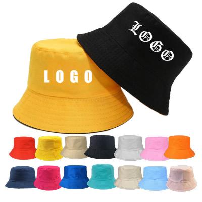 China Fisherman Wide Bucket Hat Caps Children's Edge Embroidery Solid Outdoor Flat Surface Custom Logo Cotton Wholesale Unisex for sale