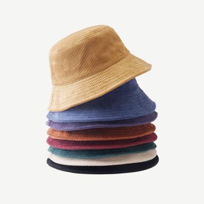 China Good Quality Custom Bucket Hats Solid Color Corduroy Bucket Hat for sale