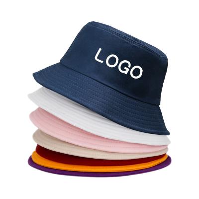 China Wholesale Custom Logo Adult Mens Bucket Hats Cotton Bucket Hats Cotton Customizable Empty Fisherman Hat Wide Brim Bucket Hat for sale