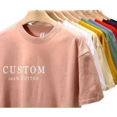 China 100% Custom Logo First Class Quality Men's T-shirt Anti-wrinkle Cotton Printing Custom T-shirt Printing Plain T-shirt Oversize T-shirt for sale