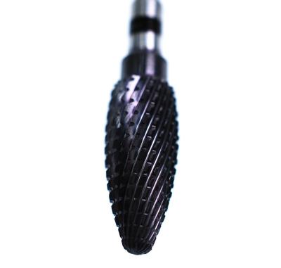 China Durable X&A Brand Blaced Coated Bullet Nail Drill Burrs , Black Coated Nail Drill Bit for sale