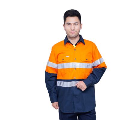 Китай High quality custom made wholesale durable anti-pilling men's work shirts with reflective tape for outdoor work продается