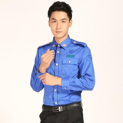 Κίνα Summer Short Sleeve Property Security Guard Clothing Airport Hotel Acid Resistant Residential Uniform Officer Blue White Blue Uniform προς πώληση