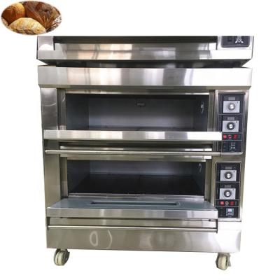 China Space Saving Stainless Steel 2-Deck 4-Tray Commercial Electric Oven For Pizza /Bread for sale